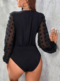 1950s Lace Lantern Sleeve Bodysuit