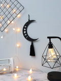 Black Halloween Moon Wood Craft Ornament