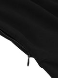 Black 1950s Lapel Sheer Sleeve Dress