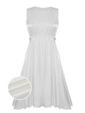 White 1950s Pleated Vintage Dress