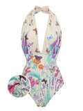 [US Warehouse] Butterfly Halter One-Piece Bikini Set