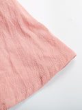 Pink Solid Buttons Belt Fashion Dress