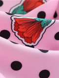 1950s Halter Strawberry Polka Dot Dress