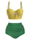Yellow Polka Dot Bikini Set