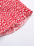 Red V-Neck Cheetah Bodysuit