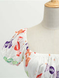 1950s White Candy Pleated Swing Dress