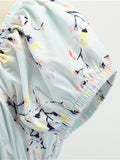 1950s Pastel Blue Floral Swing Dress