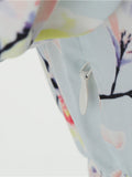 1950s Pastel Blue Floral Swing Dress