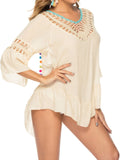 Solid Ruffles Bohemian Cover up