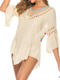 Solid Ruffles Bohemian Cover up