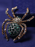 Retro Halloween Spider Rhinestone Brooch