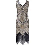[US Warehouse] Champagne 1920s Sequined Flapper Dress