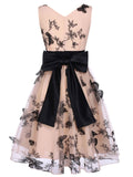 [US Warehouse] Nude 1950s Lace Butterfly Swing Vintage Dress