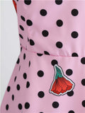 1950s Halter Strawberry Polka Dot Dress