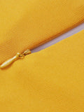 Yellow 1960s Bowknot Belt Pencil Dress