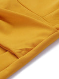 Yellow 1960s Bowknot Belt Pencil Dress