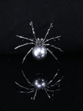 Retro Halloween Spider Pearl Brooch