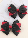 Halloween Bow Sequin Hair Clips