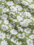 Green Floral Peasant Sleeve Dress