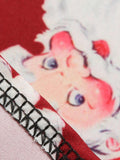 Red 1950s Santa Claus V-Neck Belt Dress