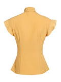 [Pre-Sale] 2PCS Yellow Solid Tops & Khaki Shorts