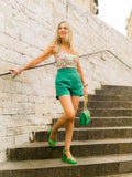 Green 1950s Strawberry Halter Romper