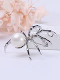 Retro Halloween Spider Pearl Brooch