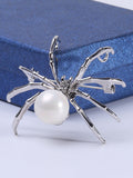 Retro Halloween Spider Pearl Brooch