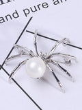 Retro Halloween Spider Pearl Brooch