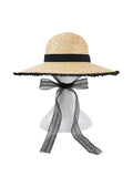 Retro Black Ribbon Raffia Sun Hat
