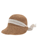 Retro Bowknot Ribbon Raffia Hat