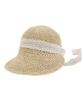 Retro Bowknot Ribbon Raffia Hat