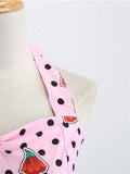 1950s Halter Strawberry Polka Dot Dress