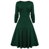 Green 1950s Lace Patchwork Swing Dress