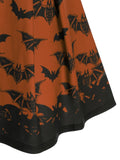 Orange 1950s Strap Lace-up Swing Dress