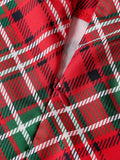 Red 1950s Christmas Plaid Sleeveless Dress