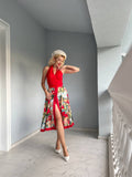 Red 1950s Pin-Up Girls Romper & Skirt