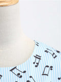1950s Music Note Butterfly Belt Dress