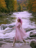 Pink 1950s Star Sequin Lace Swing Dress
