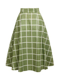 Green 1950s Plaid Swing Skirt
