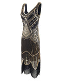 [US Warehouse] Gold 1920s Sequined Flapper Dress