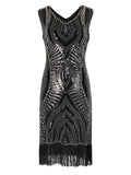 [US Warehouse] Silver 1920s Fringe Flapper Dress