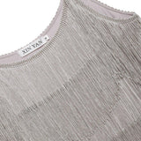 [Clearance] Belted Gray 1920s Fringe Gatsby Dress-US Warehouse