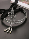 [US Warehouse] Black 1920s Leaf Flapper Headband