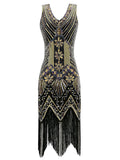 [US Warehouse] Gold 1920s Sequined Flapper Dress