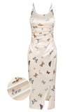 [Pre-Sale] Ivory 1960s Butterfly Spaghetti Strap Dress