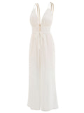Ivory V-Neck Spaghetti Strap Jumpsuit