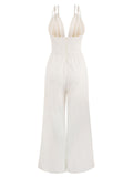 Ivory V-Neck Spaghetti Strap Jumpsuit