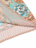 Blue Floral Bohemian Lace-Up Cover Up