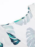 Palm Leaves Bohemian Lace-Up Cover Up